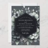 Graphite Ombrée Fleurie Mariage