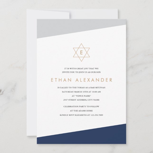Invitation Gras Barres Bar Mitzvah (Devant)