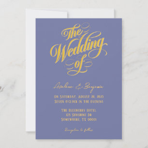 Invitation Gras Blueberry Sunshine Typographie Mariage
