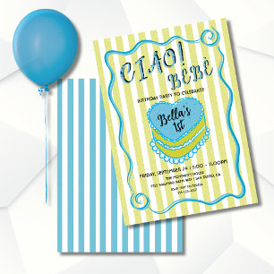Invitation Gras Bright Stripes dessiné à la main Gâteau d'ann