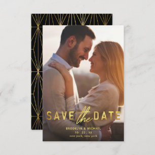 Invitation Gras Gold Enregistrer le Mariage de date