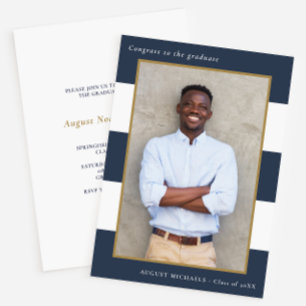 Invitation Gras Grandes Taches Photo Graduation Party Invitat