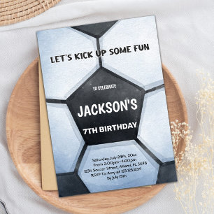 Invitation Gras Green Field Sports Party Thème pour les enfan