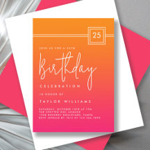 Gras Hot Rose Orange Simple Minimal 25e anniversai