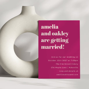 Invitation Gras minimaliste Berry Simple Mariage Site Web