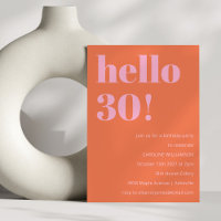 Gras Moderne Simple Orange Rose 30ème anniversaire
