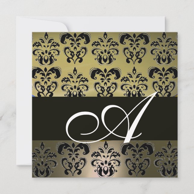 Invitation GRAS NOIR DOMMASK MONOGRAM, blanc (Devant)