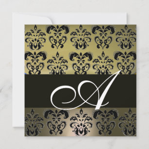 Invitation GRAS NOIR DOMMASK MONOGRAM, blanc
