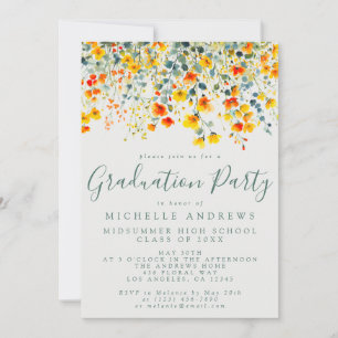 Invitation Gras Summer Floral Graduation Party