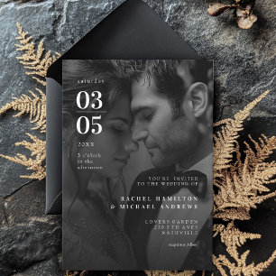 Invitation Gras, Trending, B&W-Photo, Mariage