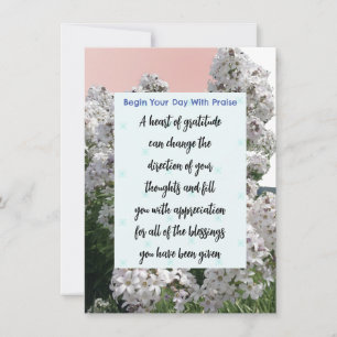 Invitation Gratitude Florale Bible Verse Méditation Card