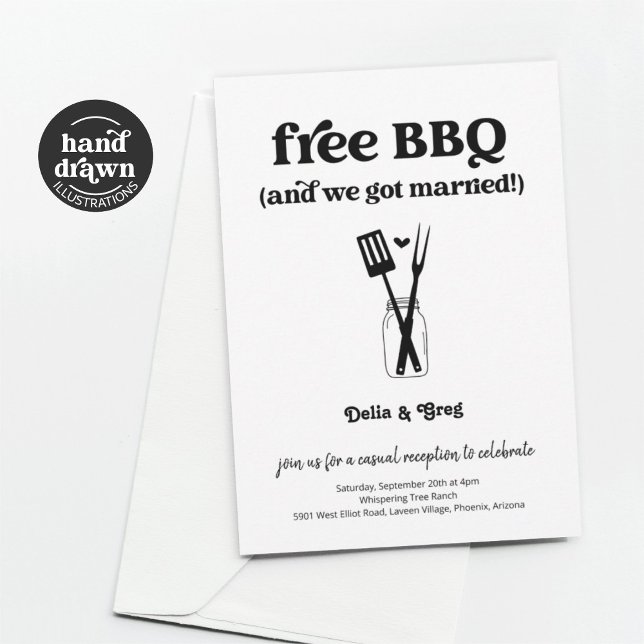 Invitation Gratuit BBQ Funny Mariage Réception Seulement Invi (Créateur téléchargé)