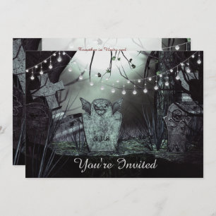 Invitation Graveyard gothique, Des Lumières Enchantant Mariag