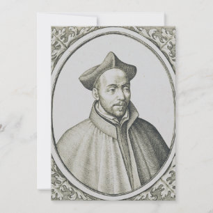 Invitation Gravure antique de Saint Ignace de Loyola Art Anti