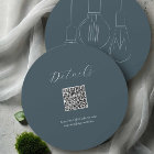 Gray Détails QR code Card Industrial Chic Mariage