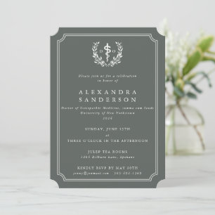 Invitation Gray-Green Docteur en médecine ostéopathique