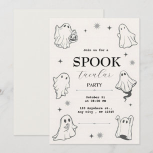 Invitation Gray Illustration Fête d'Halloween