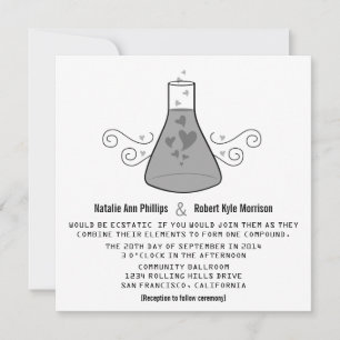 Invitation Gray Sweet Chimie Mariage Inviter