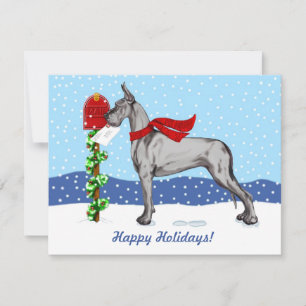 Invitation Great Dane Christmas Mail Black