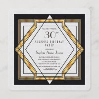 Great Gatsby Gold White Art Déco 30 Anniversaire