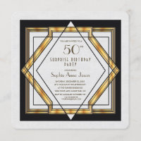 Great Gatsby Gold White Art Déco 50 Anniversaire