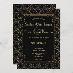 Invitation Great Gatsby Vintage 1920's Mariage Art Déco Invit