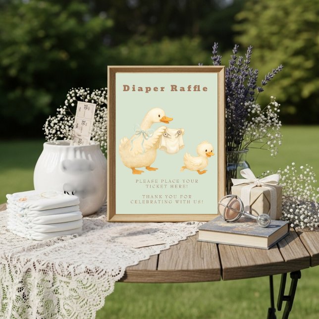 Invitation Green A Silly Goose Diaper Raffle Table Sign  (Green A Silly Goose Diaper Raffle Table Sign)