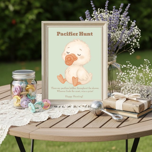 Invitation Green A Silly Goose Pacifier Hunt Baby Shower   (Green A Silly Goose Pacifier Hunt Baby Shower)