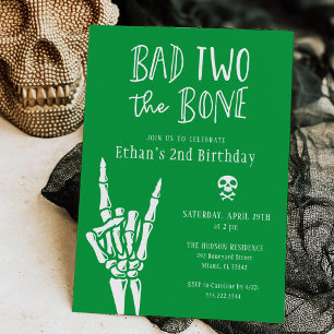 Invitation Green Bad Two The Bone 2e fête d'anniversaire