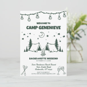 Invitation Green Camping Bachelorette Week-End Party