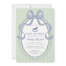 Green Coquette Bow Rocking Horse Baby Shower