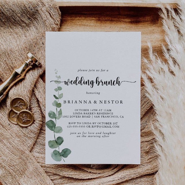 Invitation Green Delight Eucalyptus Mariage Brunch (Créateur téléchargé)