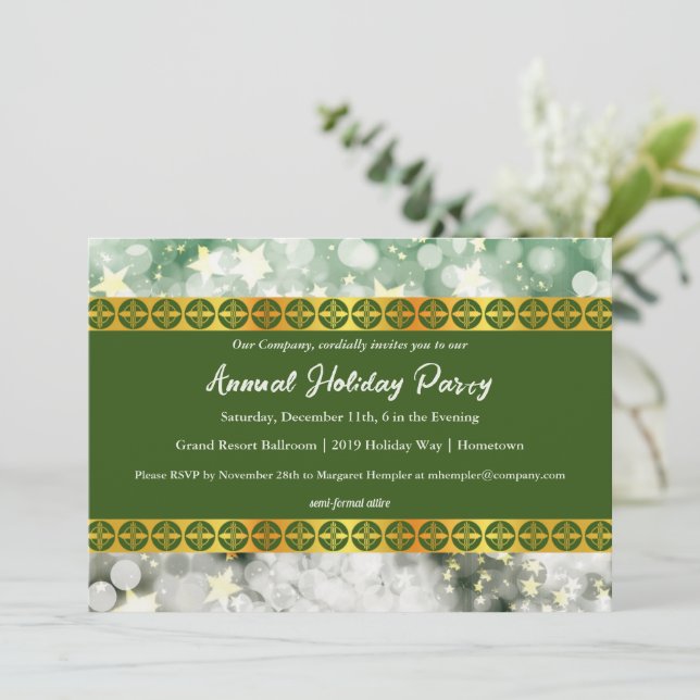 Invitation Green et Gold Party (Debout devant)