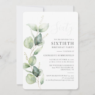 Invitation Green Eucalyptus 60e anniversaire
