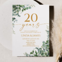 Green Eucalyptus Gold 20e anniversaire Mariage