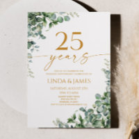 Green Eucalyptus Gold 25e anniversaire Mariage