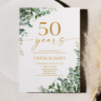 Green Eucalyptus Gold 50e anniversaire Mariage