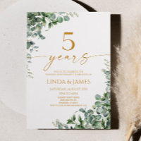 Green Eucalyptus Gold 5e anniversaire Mariage