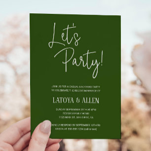 Invitation Green Faisons la réception de mariage Décontractée