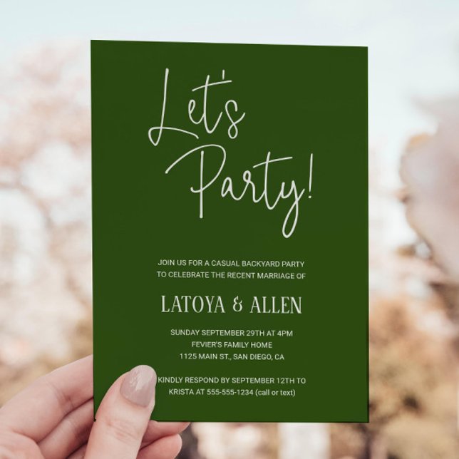 Invitation Green Faisons la réception de mariage Décontractée (Créateur téléchargé)