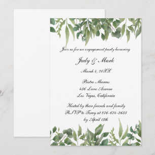 Invitation Green Feuille Foliage Engagement