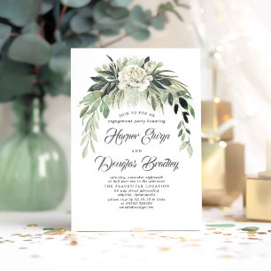 Invitation Green Garland Parti d'engagement Vintage