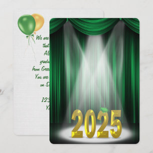 Invitation Green & Gold 2025 Graduation en vedette
