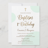 Green Gold Baby Boy Baptême 1er anniversaire