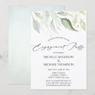 Invitation Green Gold Botanical Feuilles