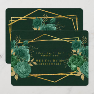 Invitation Green & Gold Géométrique Seras-Tu Ma Femme D'Accue