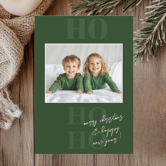 Invitation Green Ho Ho Ho et Noël photo (Créateur téléchargé)