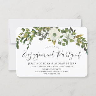 Invitation Green Leaf Rustic Country Garden Engagement Party