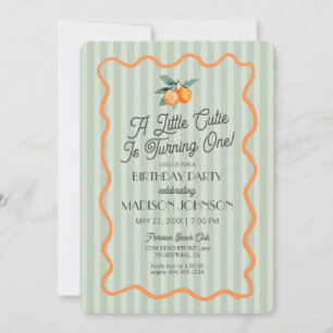 Invitation Green Little Cutie Pastel Citrus Thème Anniversair