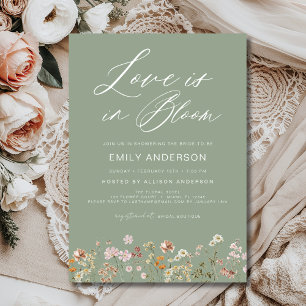 Invitation Green Love est dans la Fête des mariées Fleur sauv